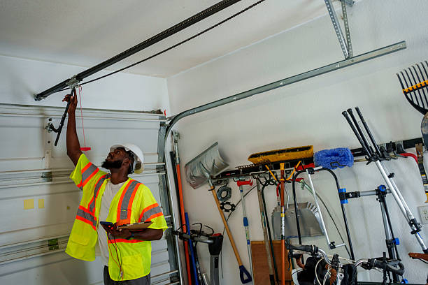 Professional Garage Door Panel Replacement technician working in Milford, NJ